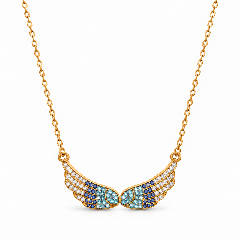 Wing necklace j02 — απαλά χρώματα και έντονη λάμψη στις πέτρες