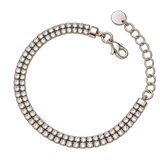 Night out shine b03 — ασημί βραχιόλι με δύο σειρές πέτρες