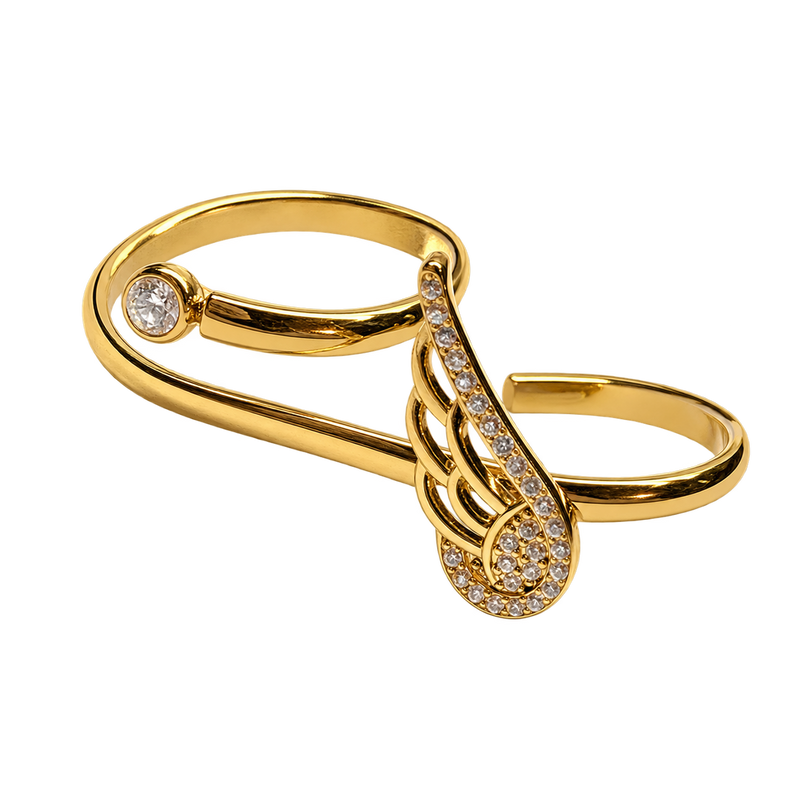 Duo wing ring r05 — πραγματικό δαχτυλίδι σε διάφανο φόντο